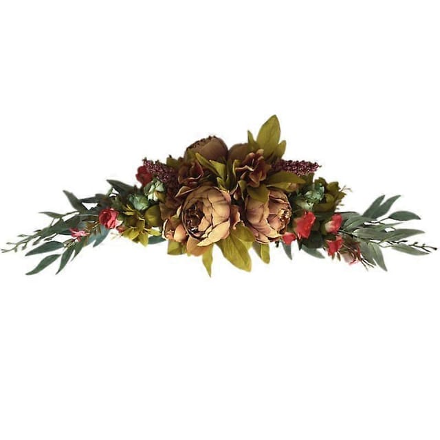 Künstlicher Rosenstrauß, 60 Cm Lange Dekorative Girlande Mit Künstlichen Rosen Und Grünen Blättern, Ideal Für Hochzeitsbögen, Haustüren Oder Als Heimdekoration - 4 Stück.