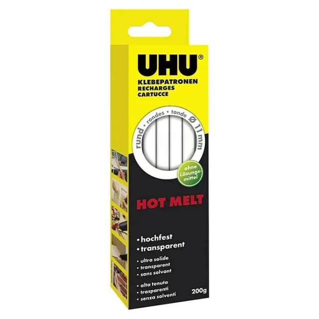 UHU Klebepatronen (200 g, Durchmesser Klebepatrone: 11 mm, Transparent)