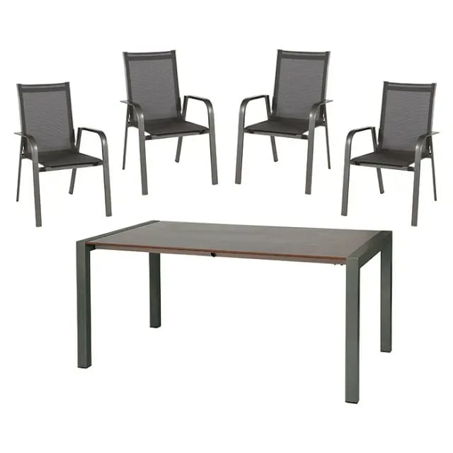 Loungemöbel-Gruppe, Gartenmöbelset, anthrazit, carbon - grau