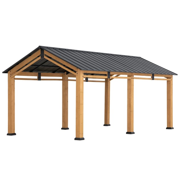 Sunjoy Zedernholz Carport DIRAN - 336cm x 603cm, anthrazit