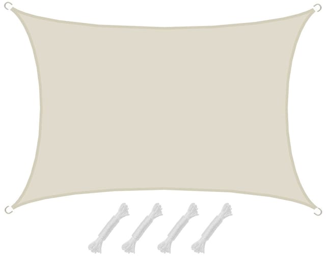 Amanka - Upf50+ Uv Sonnensegel 3x5 Polyester Rechteck Wasserabweisend Garten Balkon Beige