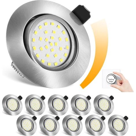Verstellbarer Led-einbaustrahler, Zusätzlicher Flacher, Verstellbarer 25-mm-strahler, Warmweißes Einbaulicht (5 W, 3000 K). Einbau-deckenleuchten, Geeignet Für Badezimmer Und Wohnzimmer, 10 Stück.