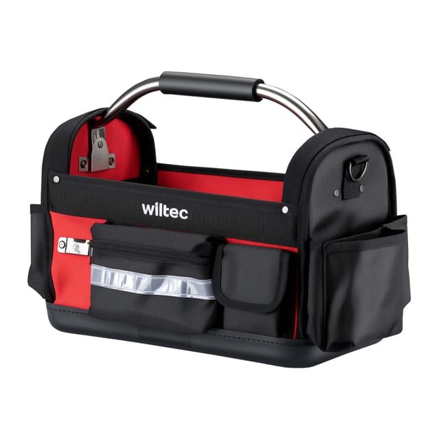 Wiltec - Faltbare Werkzeugtasche 40 X 20 X 28 Cm Bis 30 Kg, Werkzeug Tasche 29 Fächer, Arbeitstasche Mit Schultergurt, Transporttasche Wasserresistent