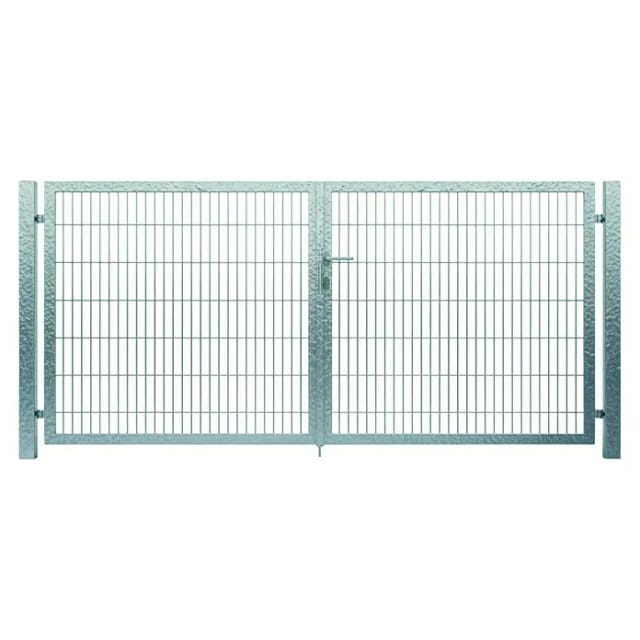 FA-Bausysteme Zauntor Vollrahmen (4 x 1,2 m, Stahl, Zink, 2-Flügel)