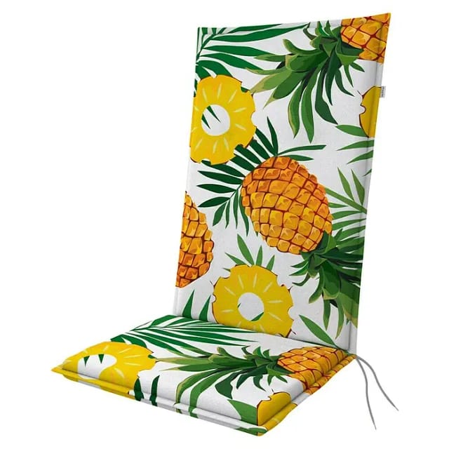 Doppler Sitzauflage Living (Hochlehner, L x B x H: 119 x 48 x 6 cm, Weiß/Grün/Orange)
