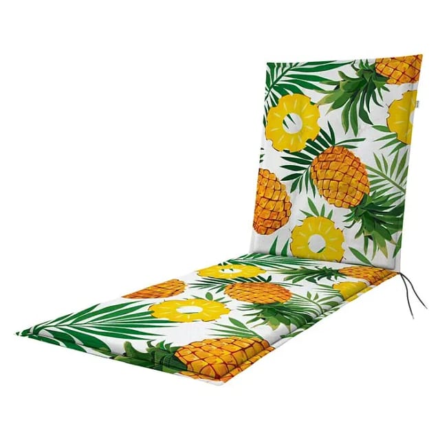 Doppler Liegenauflage Living (L x B x H: 195 x 60 x 6 cm, Kunststoff, Baumwolle, Weiß/Grün/Orange)