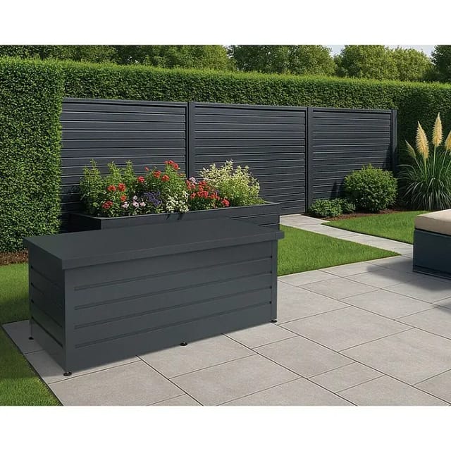 EcoStar Euroline Gartenbox (H x B x T: 87,2 x 166 x 72,5 cm, Anthrazit, Stahl)
