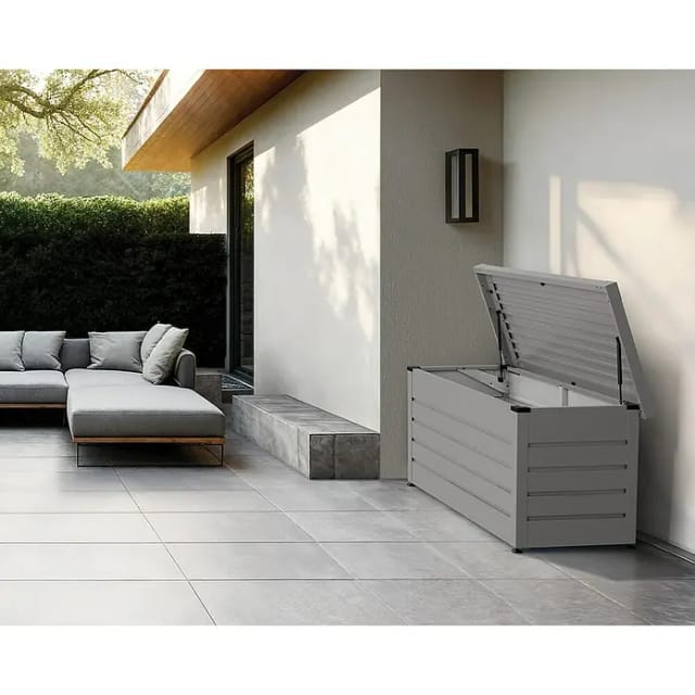 EcoStar Euroline Gartenbox (H x B x T: 72,5 x 136 x 67,2 cm, Grau, Stahl)