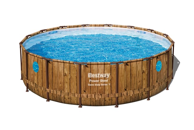 Bestway Aufstellpool Komplett-Set Power Steel Swim Vista Ø 488 x 122 cm