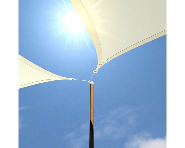AMANKA HDPE Sonnensegel - 2,5 x 2,5 x 3,5 m Rechtwinklig Beige