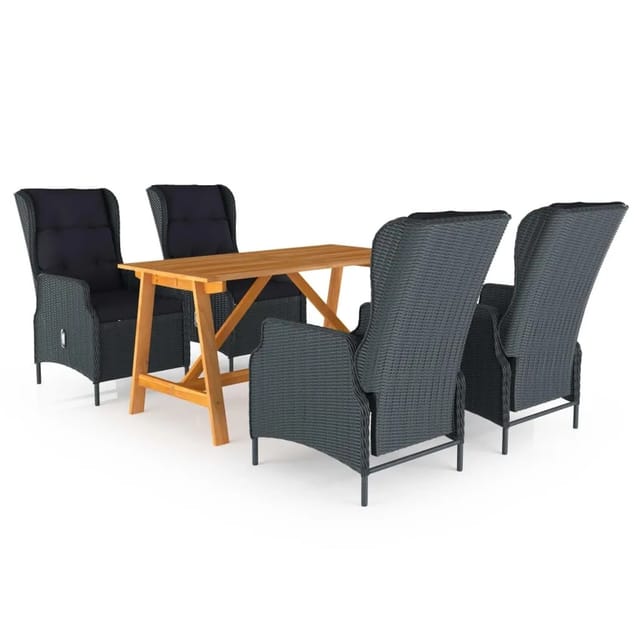 vidaXL 5-tlg Garten-Essgruppe Dunkelgrau Modell 9