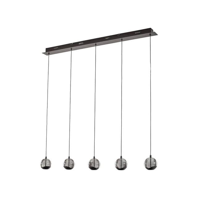Lucande LED Pendelleuchte Hayley 10036262 Modern in Transparent aus Glas 5-flammig Wohnzimmerleuchte