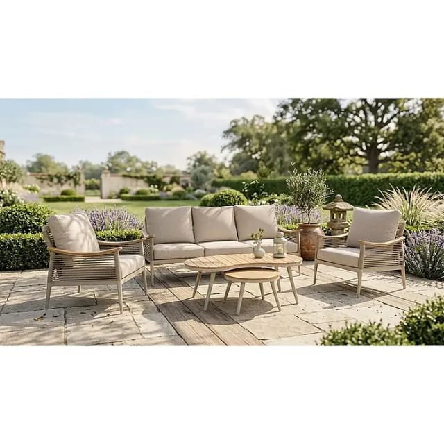 Garden Pleasure Lounge-Gruppe Tulum Sandbeige 5-teilig