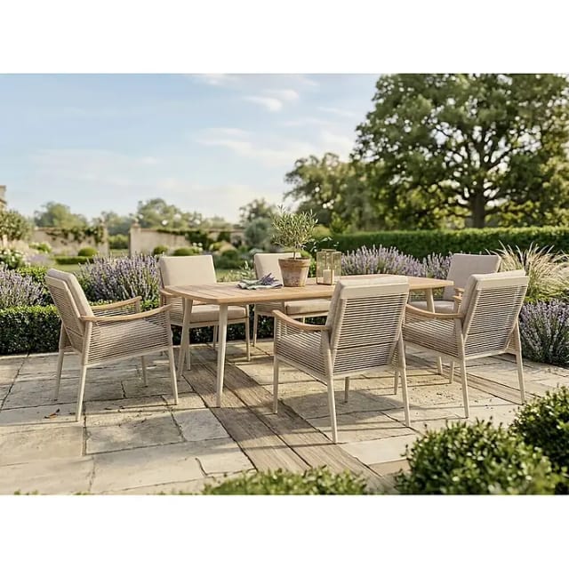 Garden Pleasure Tischgruppe Tulum 7-teilig Sandbeige