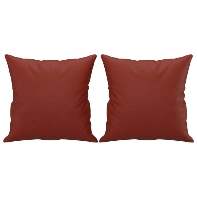 vidaXL Zierkissen 2 Stk Weinrot 40x40 cm Kunstleder 349483