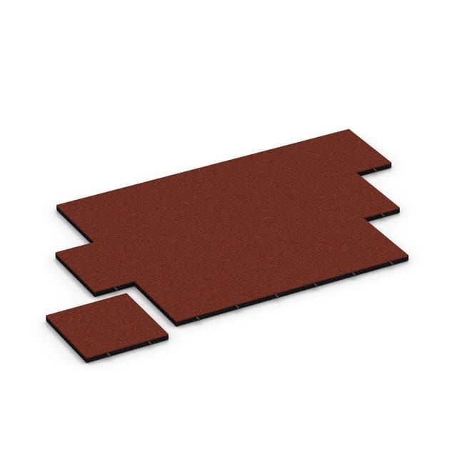 WARCO Fallschutzplatte-140 cm Ziegelrot 50 x 50 x 4 cm