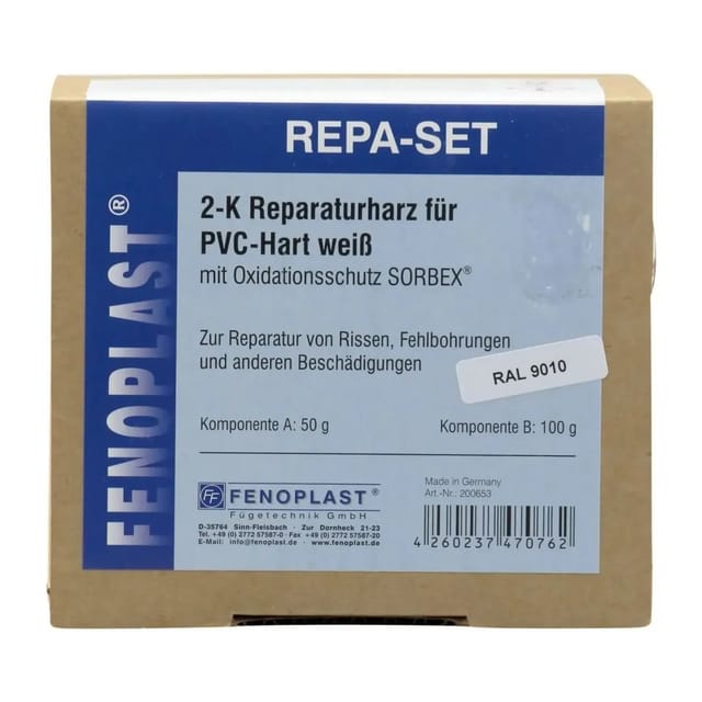 Fenoplast Reparatur-Set Ral 9.010 für Kunststofffenster Reinweiß 2k Reparaturharz