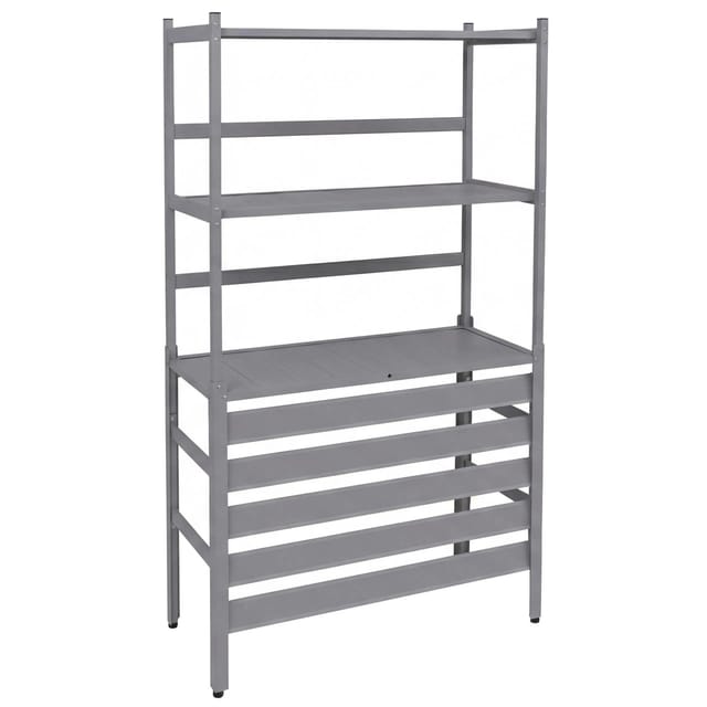 PROREGAL Aluminium Verkleidung Für Klimaanlage Wärmetauscher HxBxT 163x90x38cm Abdeckung Schutzgitter Regal Grau