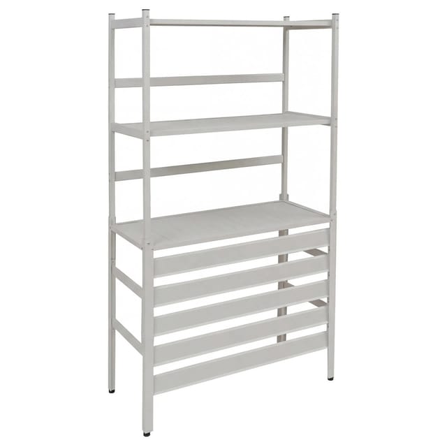PROREGAL Aluminium Verkleidung Für Klimaanlage Wärmetauscher HxBxT 163x90x38cm Abdeckung Schutzgitter Regal Grau-Weiß