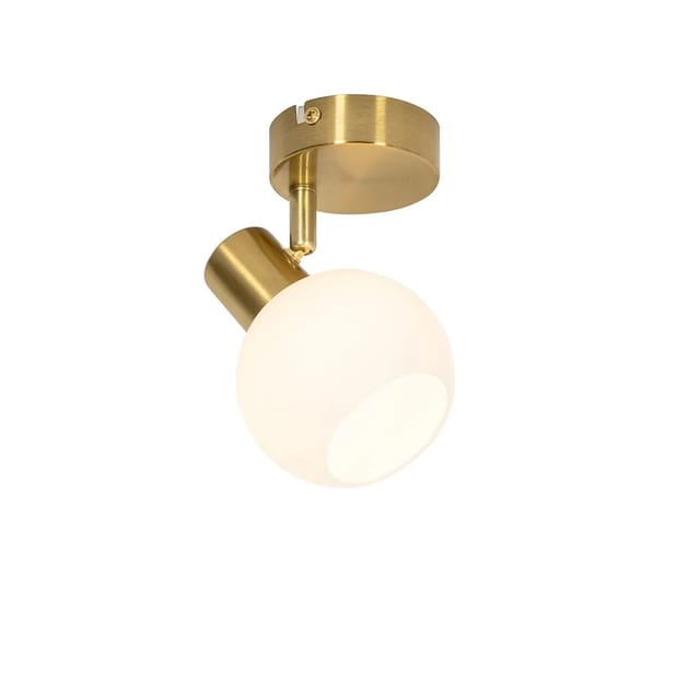 QAZQA Art Deco Spot Gold mit Opalglas Verstellbar Anouk