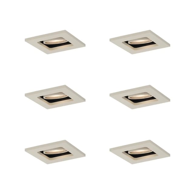 QAZQA Set mit 6 Modernen Einbaustrahlern Beige GU10 50mm Dreh und Kippbar Qure