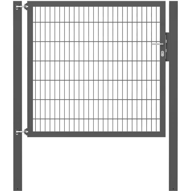 Einzeltor Flexo Plus 150 cm x 140 cm Pfosten 100 cm x 100 cm Anthrazit