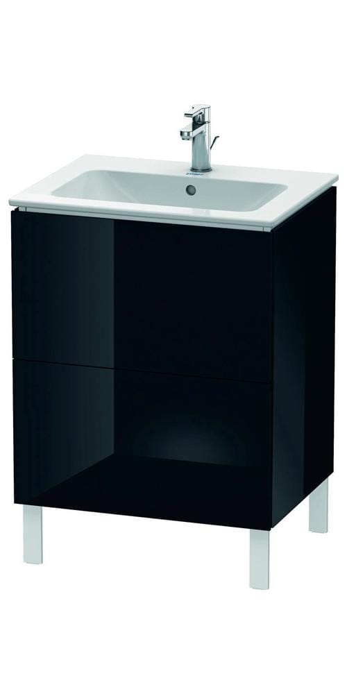 Duravit Waschtischunterschrank L-Cube 62x48,1cm, sw hgl, 2 Auszüge, stehend
