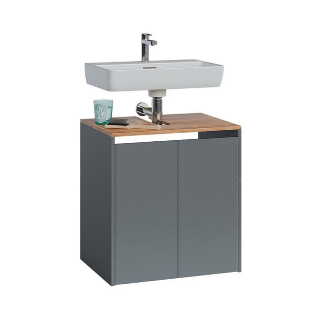 Vicco Waschbeckenunterschrank Viktor, Anthrazit/Goldkraft Eiche, 60.2 x 65 cm