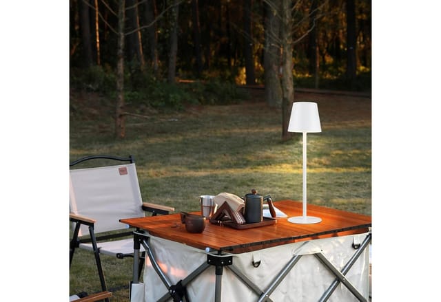 ZMH Tischleuchte LED Außen Tischlampe Dimmbar Schwarz/Weiß Kabellos 2er-Set, LED fest integriert, 3000-6500K, USB Nachttischleuchte Aufladbar für Schreibtisch