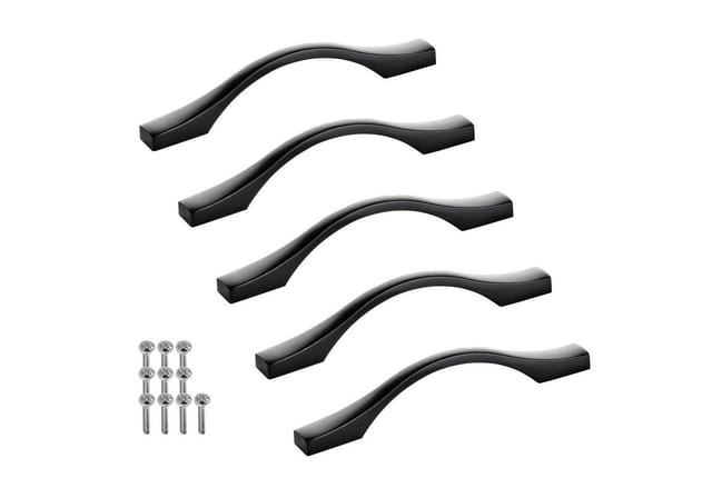 SO-TECH® Möbelgriff Bügelgriff Blackline XV schwarz matt - inkl. Schrauben (Spar-Set, 5-St), 5 Stück, Lochabstand (BA) 96 mm