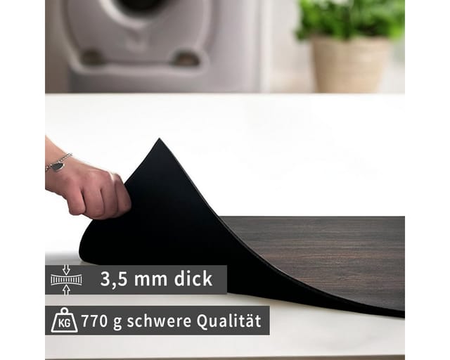 Tabletop Antirutschmatte Waschmaschinen-Auflagen 2er dunkle Holz-Optik rutschfest, waschbar, 2-St., Textil-Finish Gummi-Matte als Trockner Waschmaschinen-Unterlage