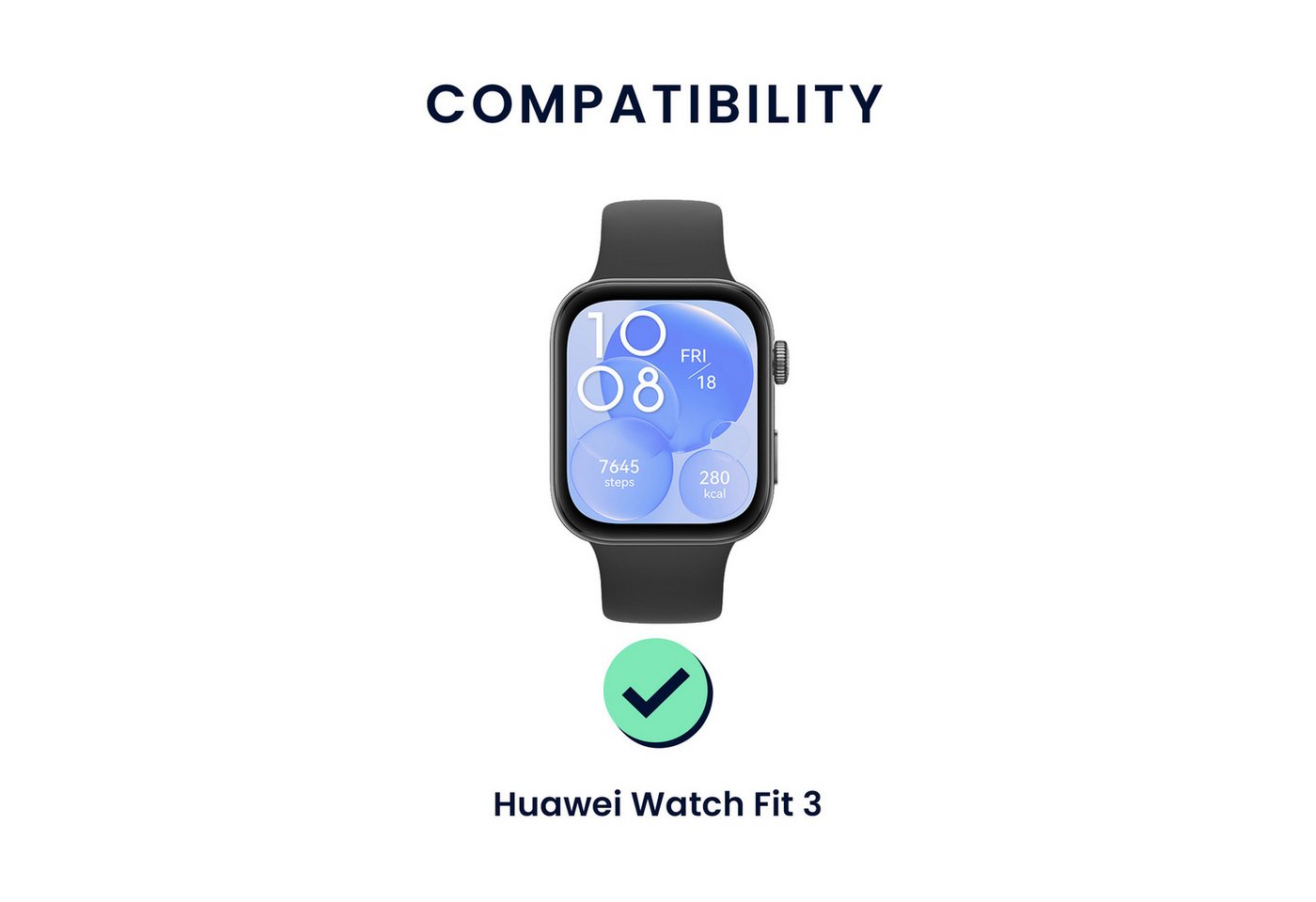 kwmobile 2x Uhrenarmband für Huawei Watch Fit 3 Armband Smartwatch, 2-tlg., Fitnesstracker Band Set aus TPU Silikon - Ersatzarmband Smartwatch Bild 4