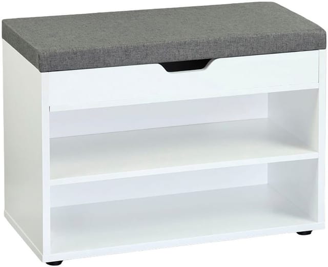 Schuhschrank mit Sitzkissen versch. Ausführungen - Weiß