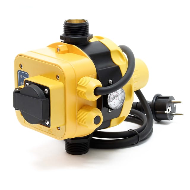 Wiltec - Druckschalter Epc-5.1 230v 1-phasig Bis 10 Bar, Druckwächter Mit Trockenlaufschutz Für Hauswasserwerke Und Pumpen, Zuverlässige Pumpensteuerung