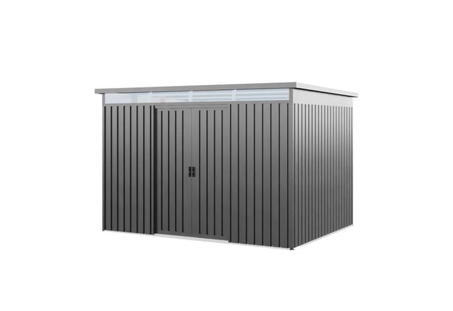 Gfp Primeyard Gerätehaus Metall Gartenhaus 260x200x200 Cm Geräteschuppen Schiebetür Grau