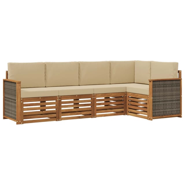 Vidaxl Sectional Sofa Set With Cushion 4 Pcs Natural