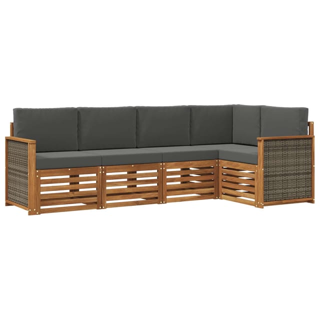 Vidaxl Sectional Sofa Set With Cushion 4 Pcs Natural And Anthracite
