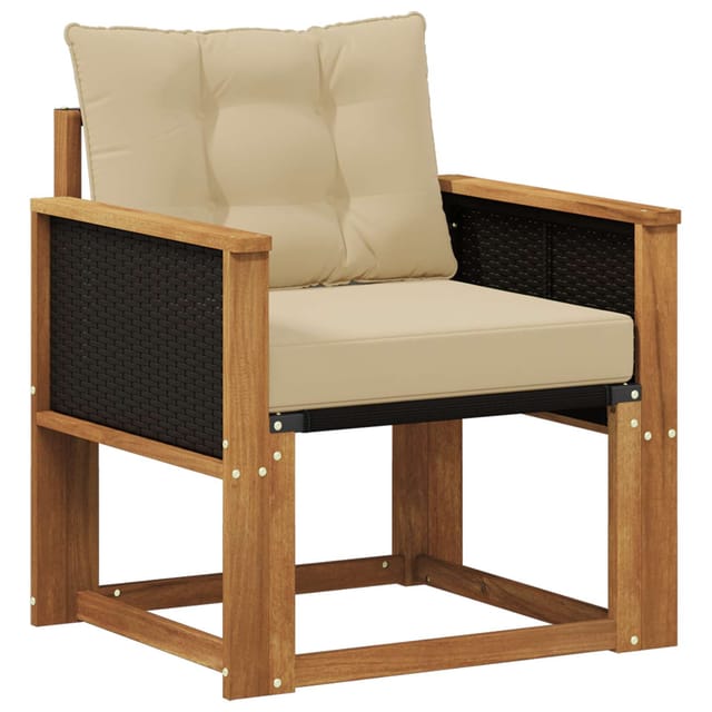 Vidaxl Outdoor Middle Sofa Solid Acacia Wood Natural