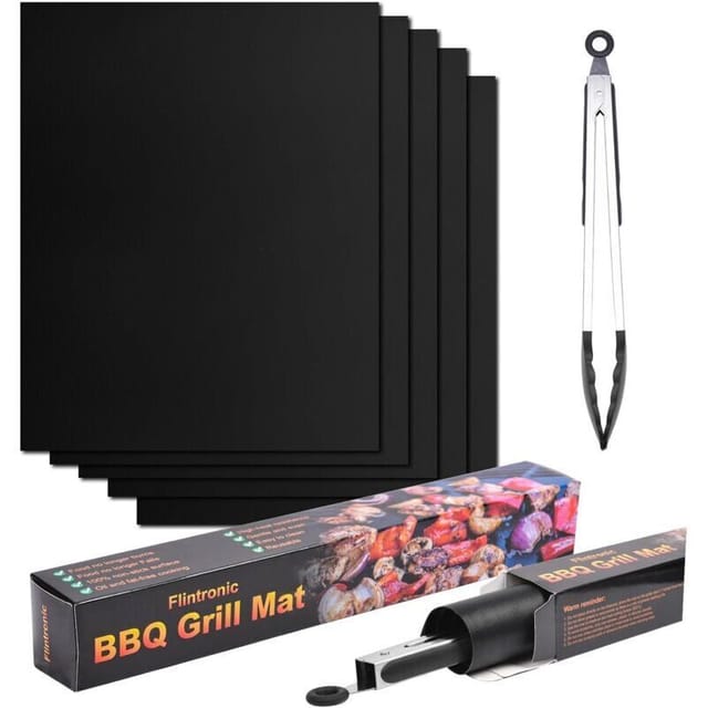 Wiederverwendbare Grillmatte – 5-teiliges Set (40 X 50 Cm), Antihaftbeschichtet, Leicht Zu Reinigen, Geeignet Für Holzkohle-, Backofen- Und Elektrogrills