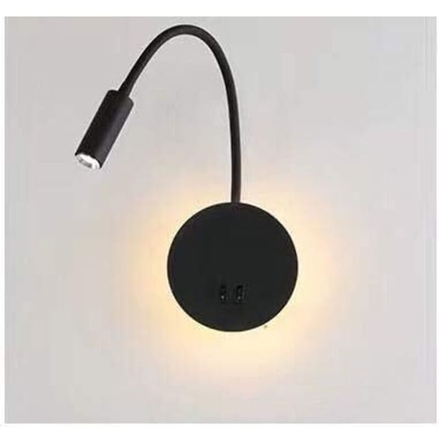 Led-wandleuchte Im Schwarzen Schwanen-design Mit 3-w- Und 8-w-leuchtmitteln, Warmweißem Licht (3000 K), Flexiblem Arm Und Integriertem Schalter