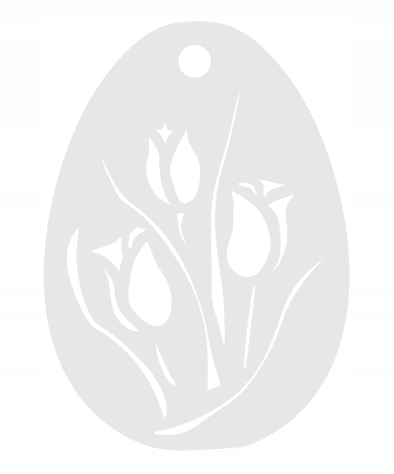 4. Durchbrochener, Eiförmiger Anhänger Mit Tulpenverzierung, Ostern