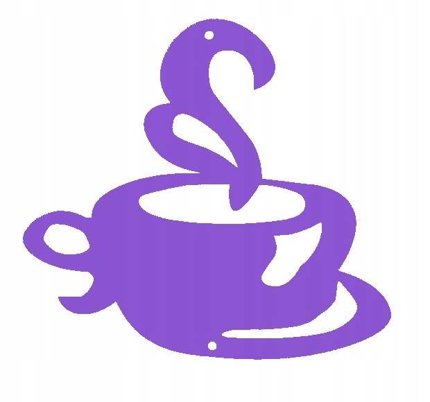 Durchbrochener Anhänger, Kaffeetasse, Lila