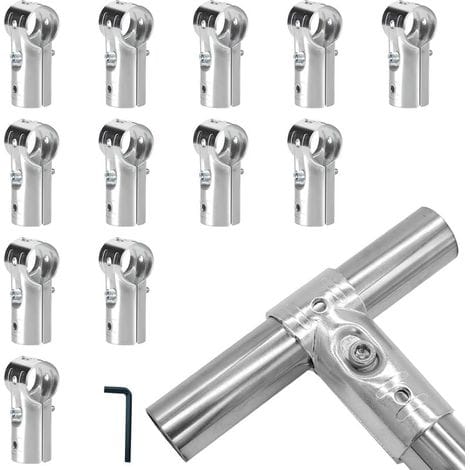 12-teiliges Set T-förmiger Schlauchschellenverbinder, T-förmige Rohrverbinder Für Maschendraht, Winkelverbinder. Geeignet Für Einen Außendurchmesser Von 25 Mm.