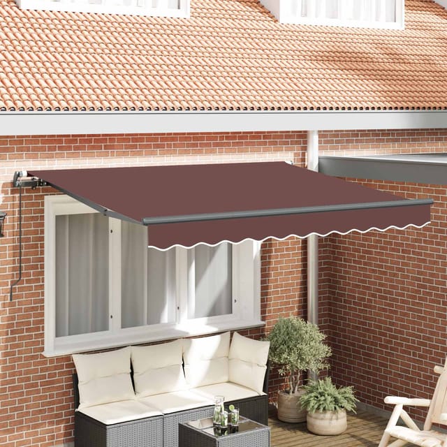 Einziehbare Markise Braun 250 X 200 Cm Stoff