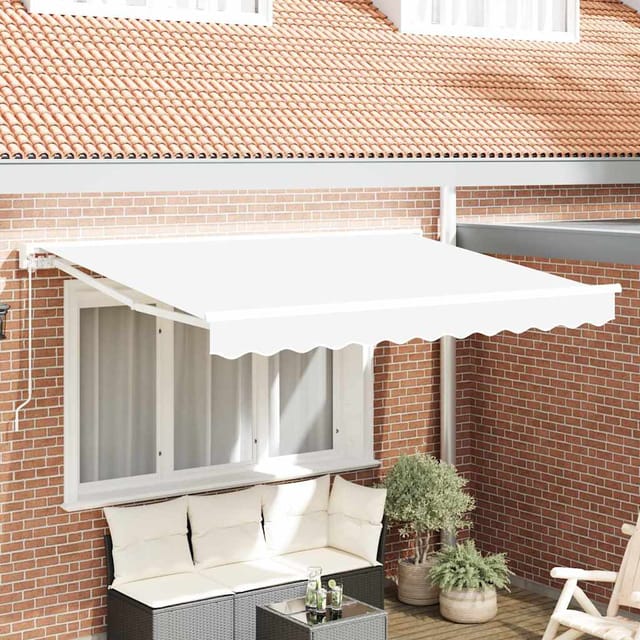 Markisenrahmen Weiß 350 X 200 Cm Polyester Mit Pu-beschichtung