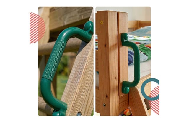 Relaxdays Klettergerüst Griffe, 4er Pack, Je Haltegriff Bis 100 Kg, Spielturm & Hochbett, Zubehör, Kunststoff, Grün