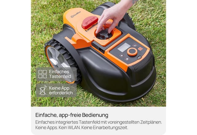Lawnmaster Roboter-rasenmäher Mit Kamera-navigation, App Und Ladestation. Auto-charge. Ohne Begrenzungskabel. Lcd-steuerung. Drop & Mow Für Mehrere Rasenflächen. Für Rasenflächen Bis 500 M²