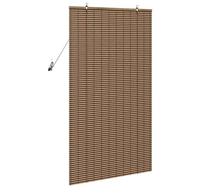 Fensterjalousie Mit Vorhängen Braun 80 X 160 Cm Bambus Vidaxl