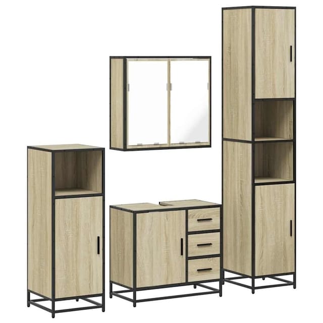 Vidaxl - 4-tlg. Badmöbel-set Sonoma-eiche Holzwerkstoff 540609