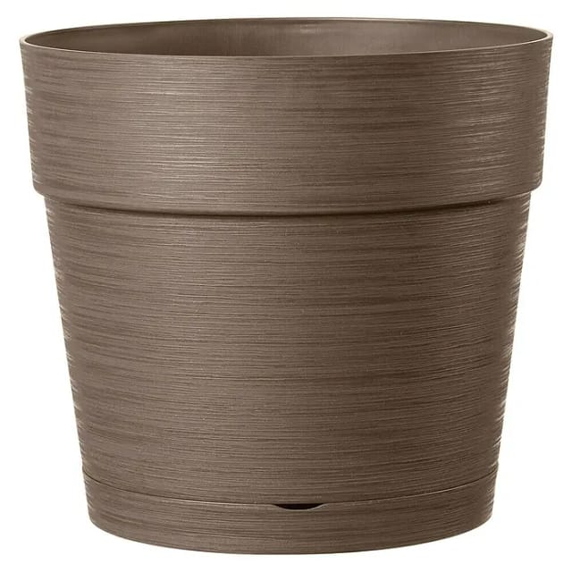 Deroma Save Pflanztopf (Außenmaß (Ø x H): 38 x 34,4 cm, Kunststoff, Braun)